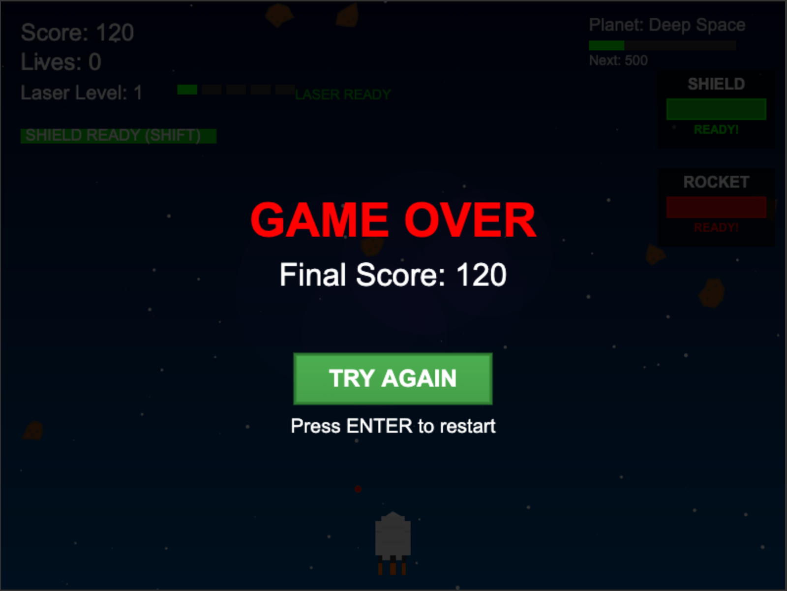 Asteroid Dodger Game Preview